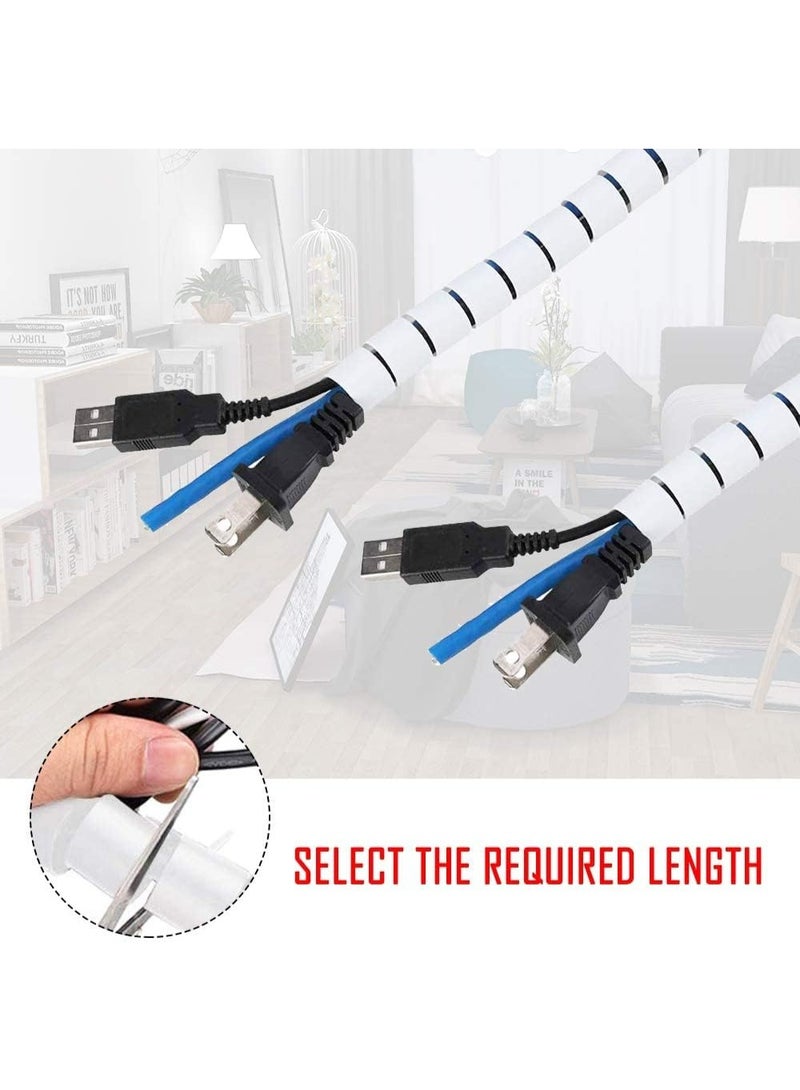 MAKINGTEC Cable Tidy Sleeves,5M Cable Management Wire Tidy Cable Cover Protector with Cord Organizer Clip for PC TV Computer Home and Office Cord Organizer, DIY Flexible - Image 2